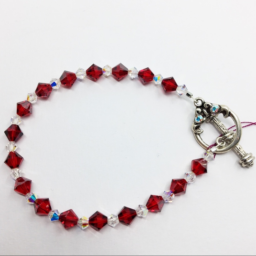 Handmade Swarovski crystal bracelet and toggle